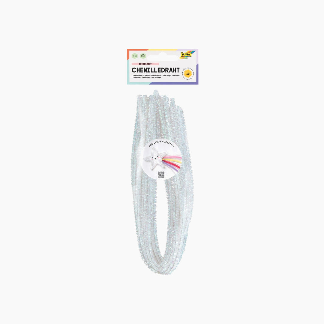 Folia Iridescent Chenille Stems – 50 cm, Ø 8 mm, 10 Pieces
