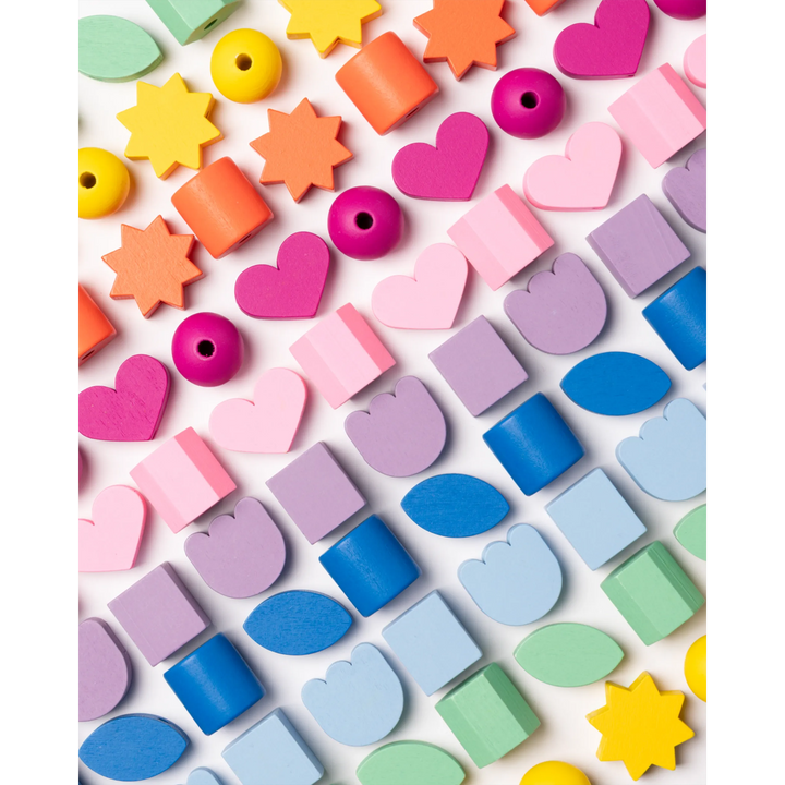 Folia Jumbo Wooden Beads – XXL Basic Shapes, 25–35 mm, 68 Pieces