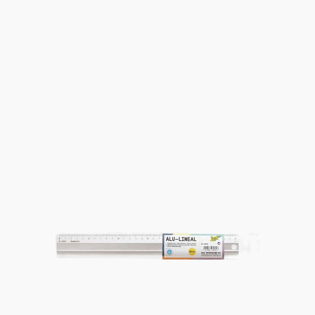 Folia Aluminium Ruler – 30 cm, Anti-Slip Backing