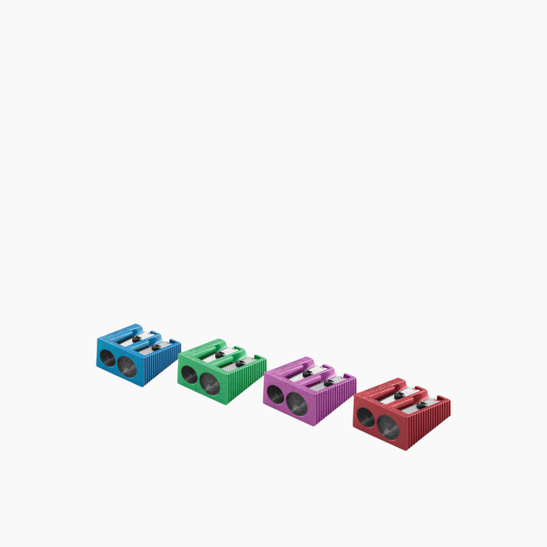 STAEDTLER  BOX METAL SHARPENER DOUBLE-HOLE ASSORTED COLORS
