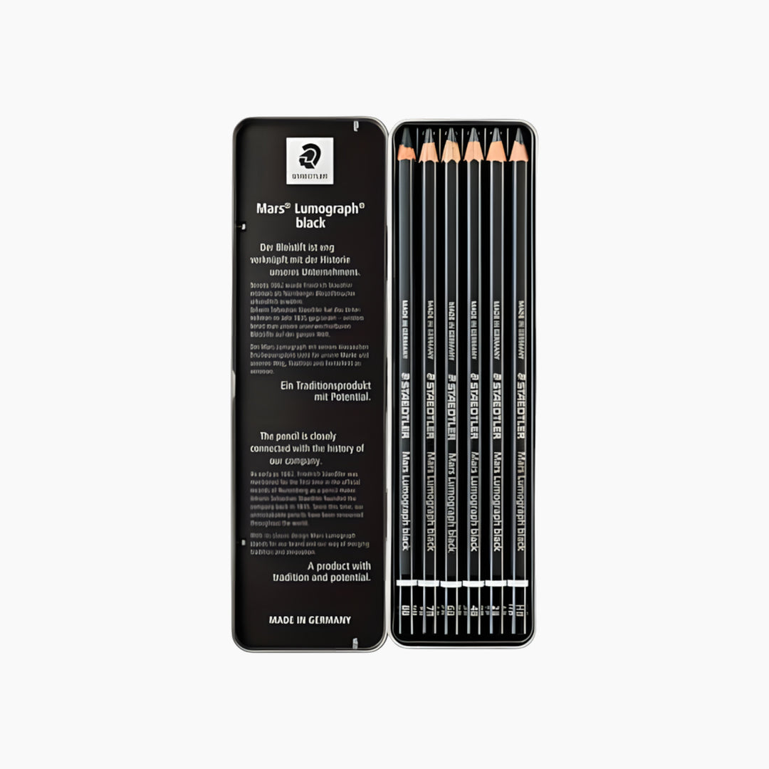 STAEDTLER METAL TIN PENCILS STAEDTLER MARS  6 PCS