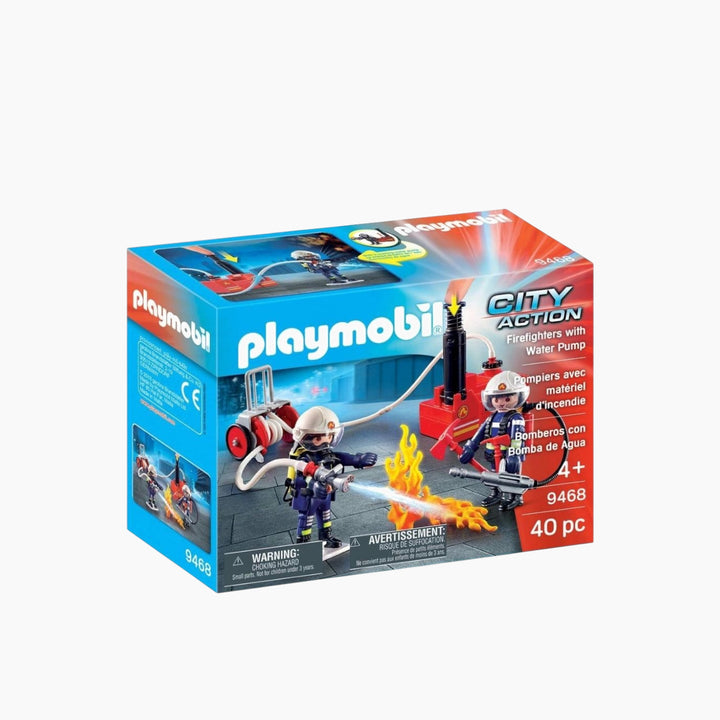 Playmobil Firefighters With Water Pump toy playset with figures and extinguishing pump