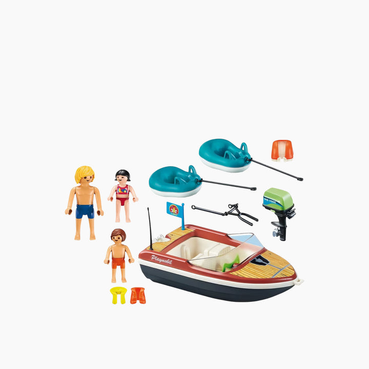 Playmobil Speedboat With Tube Riders Toy Playset - HUNA