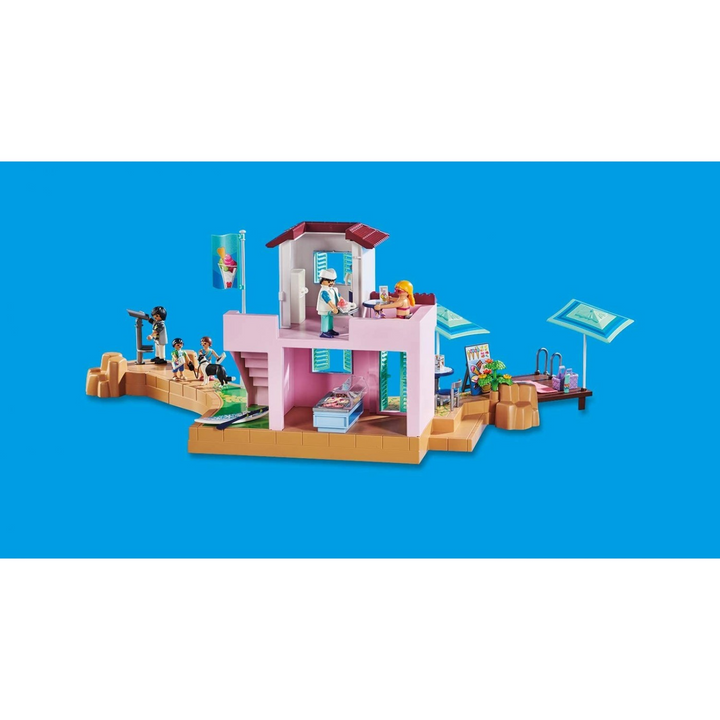 Playmobil Waterfront Ice Cream Shop Toy Playset - HUNA