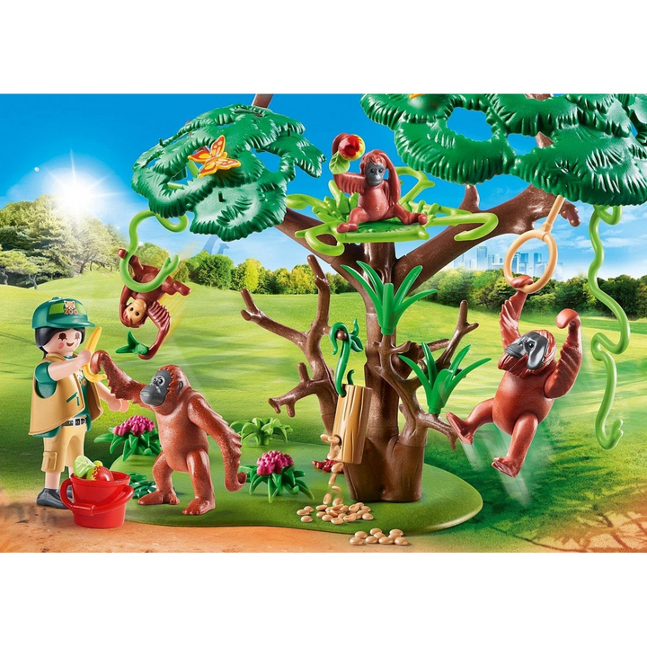 Playmobil Orangutans with Tree Toy Playset - HUNA