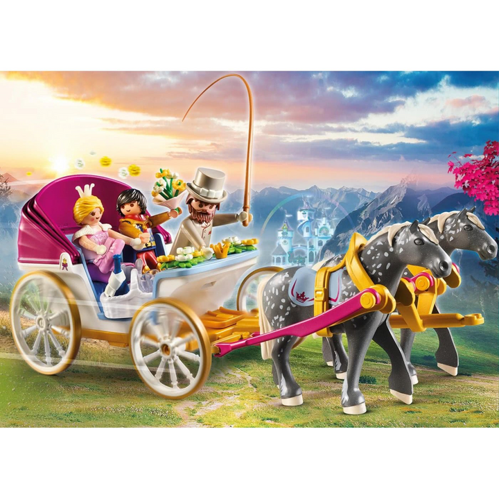 Playmobil horse-drawn carriage toy playset with figures and accessories