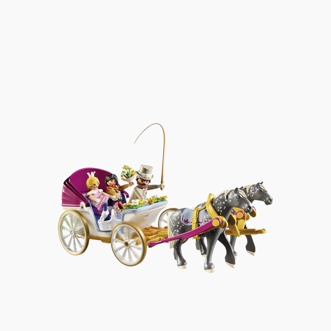Playmobil horse-drawn carriage toy playset with figures and accessories