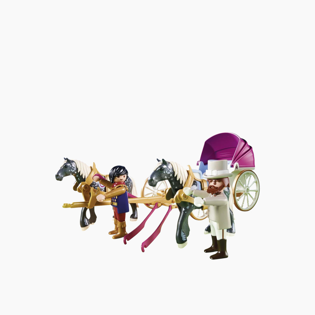 Playmobil horse-drawn carriage toy playset with figures and accessories