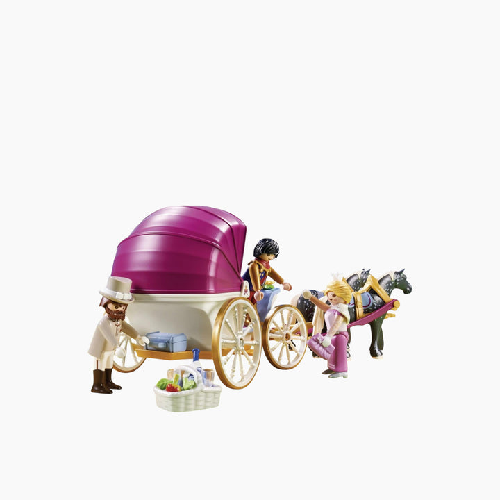 Playmobil horse-drawn carriage toy playset with figures and accessories
