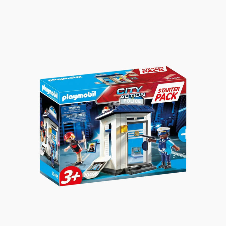 Playmobil Starter Pack Police toy playset with two figures and station building