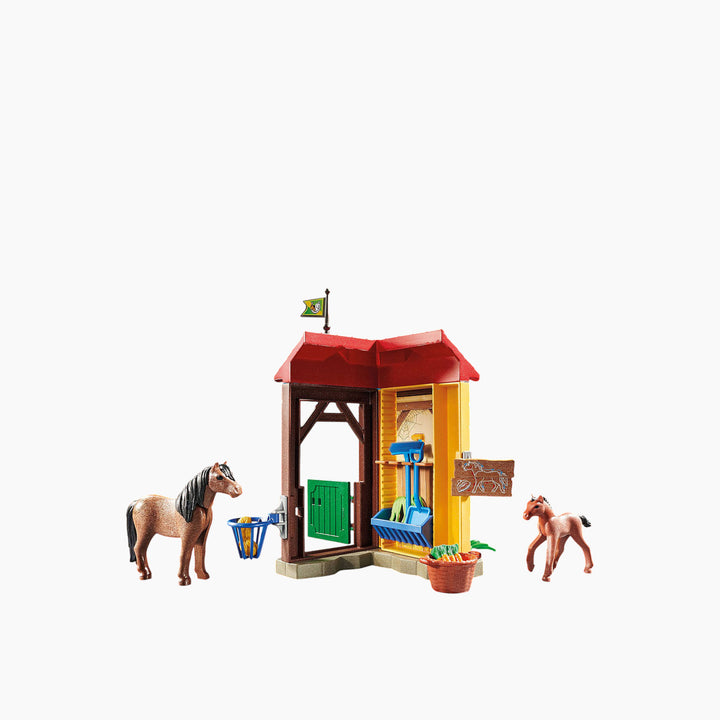 Playmobil Starter Pack Horse Farm playset with stable, rider, and horse