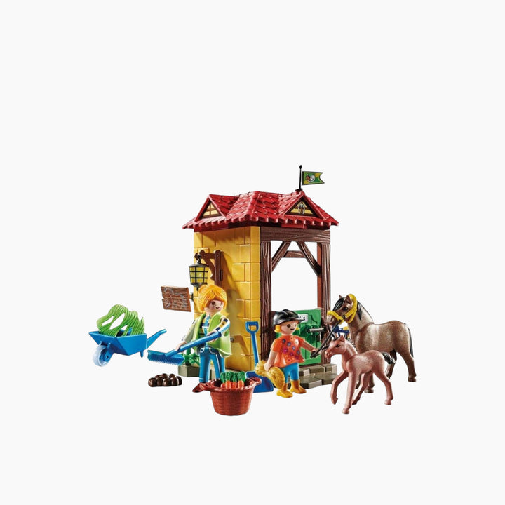 Playmobil Starter Pack Horse Farm playset with stable, rider, and horse