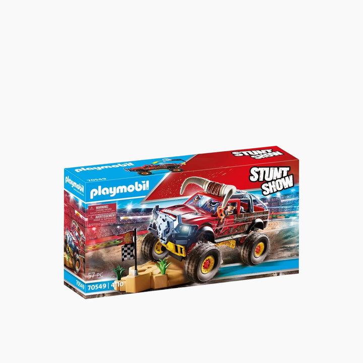 Playmobil Stunt Show Bull Monster Truck toy playset with 57 pieces