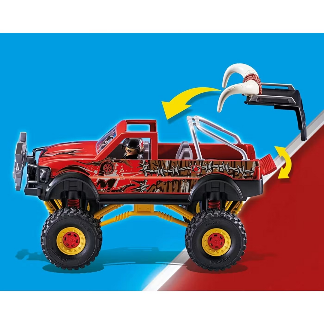 Playmobil Stunt Show Bull Monster Truck toy playset with 57 pieces