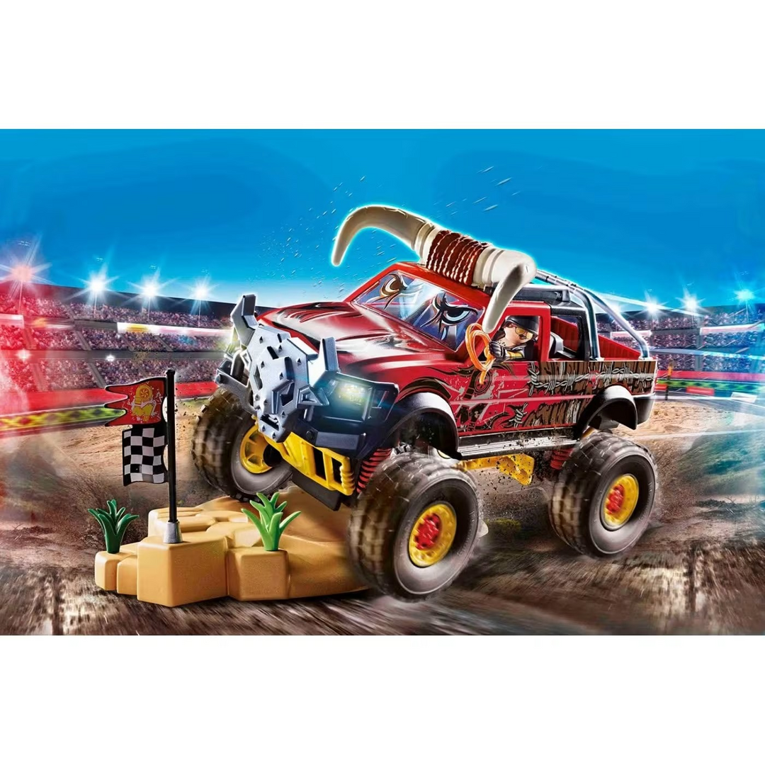 Playmobil Stunt Show Bull Monster Truck toy playset with 57 pieces
