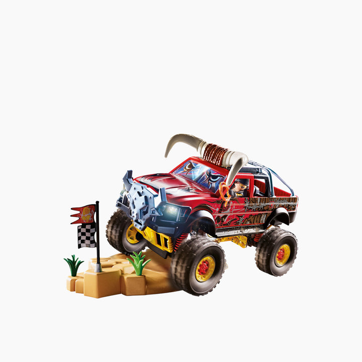 Playmobil Stunt Show Bull Monster Truck toy playset with 57 pieces