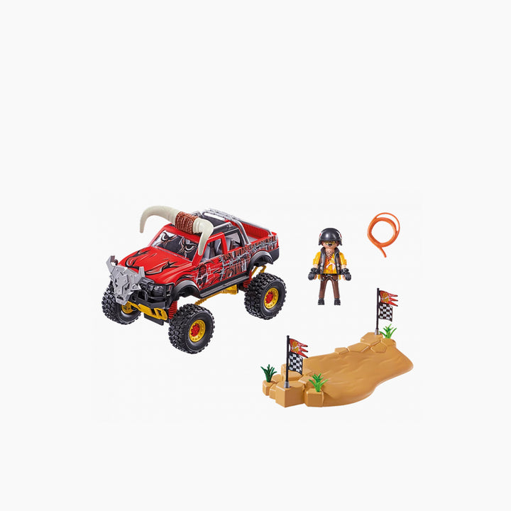 Playmobil Stunt Show Bull Monster Truck toy playset with 57 pieces