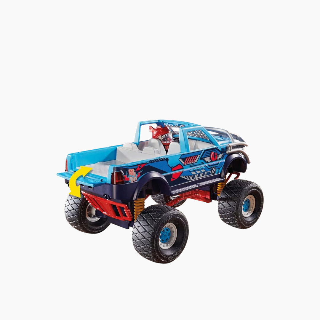 Playmobil Stunt Show Shark Monster Truck toy playset with 45 pieces