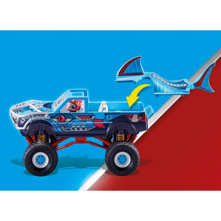 Playmobil Stunt Show Shark Monster Truck toy playset with 45 pieces