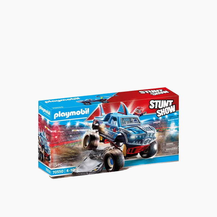 Playmobil Stunt Show Shark Monster Truck toy playset with 45 pieces