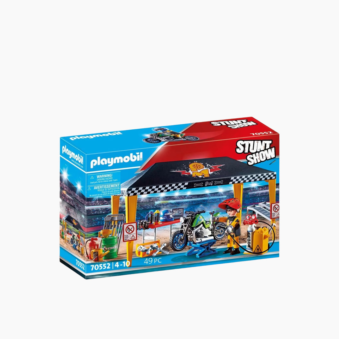 Playmobil Stunt Show Service Tent toy playset with 49 pieces