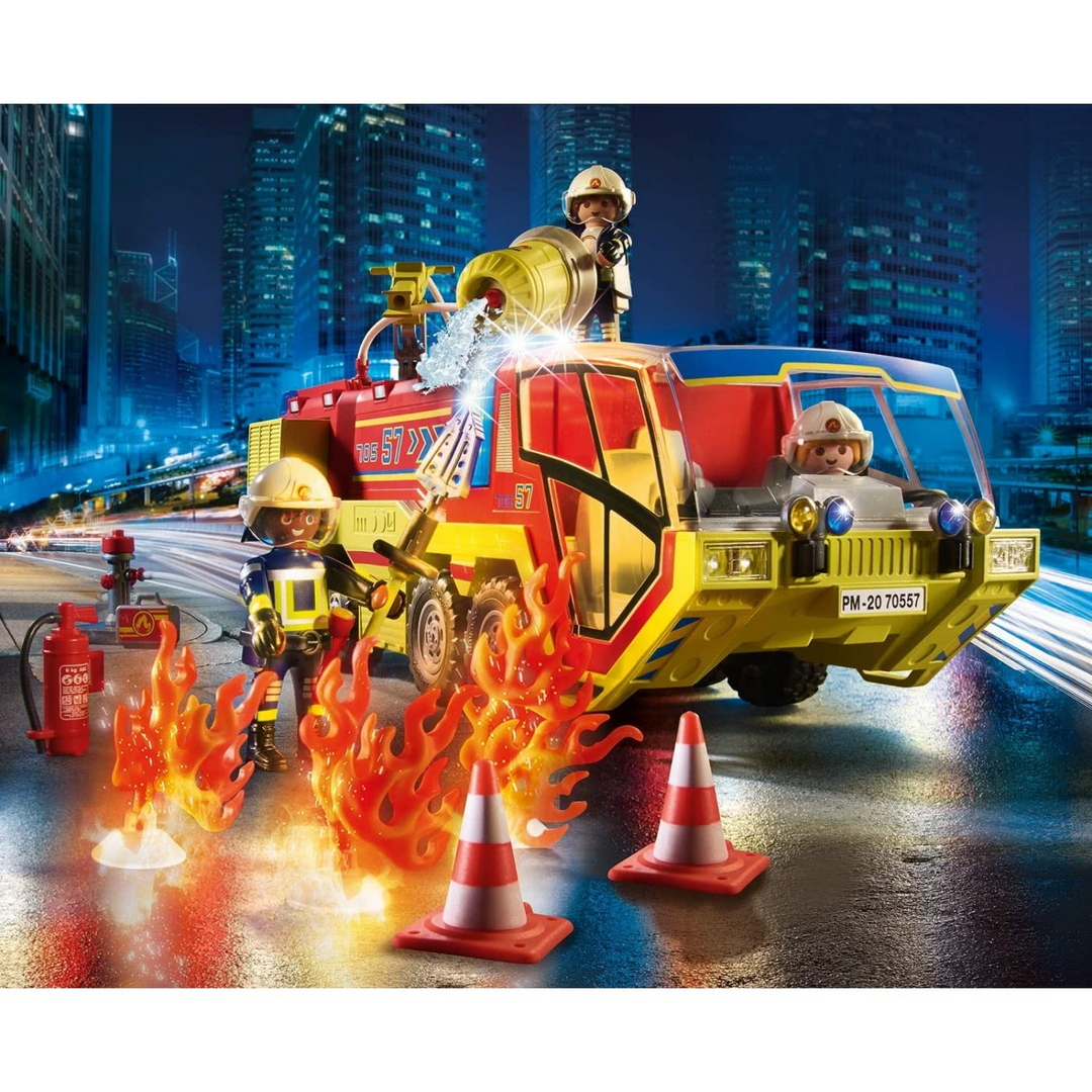 Playmobil fire engine toy playset with lights and sound