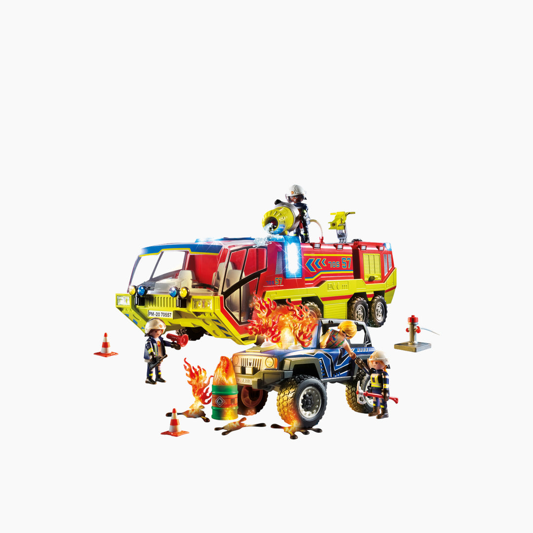 Playmobil fire engine toy playset with lights and sound