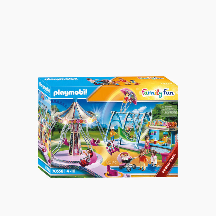 Playmobil Large County Fair toy playset with working carousel