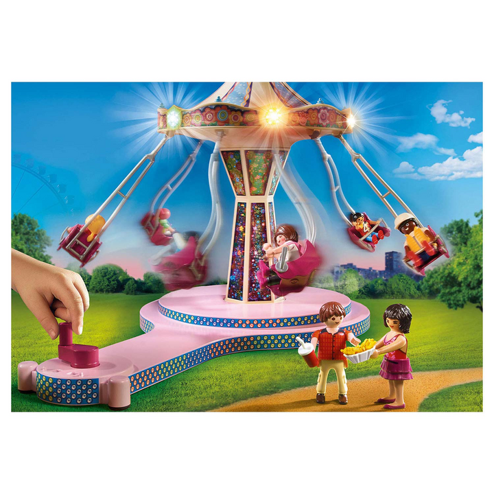 Playmobil Large County Fair toy playset with working carousel