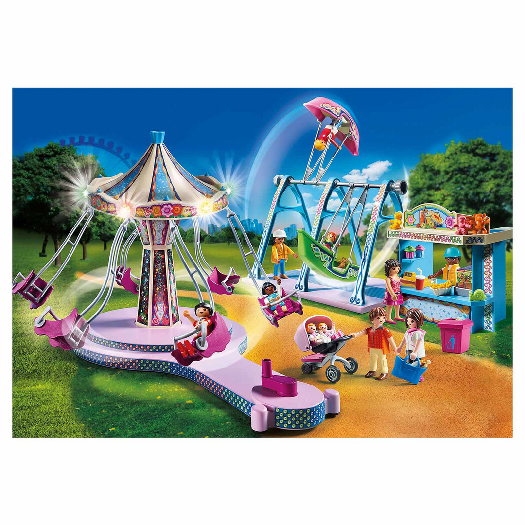 Playmobil Large County Fair toy playset with working carousel