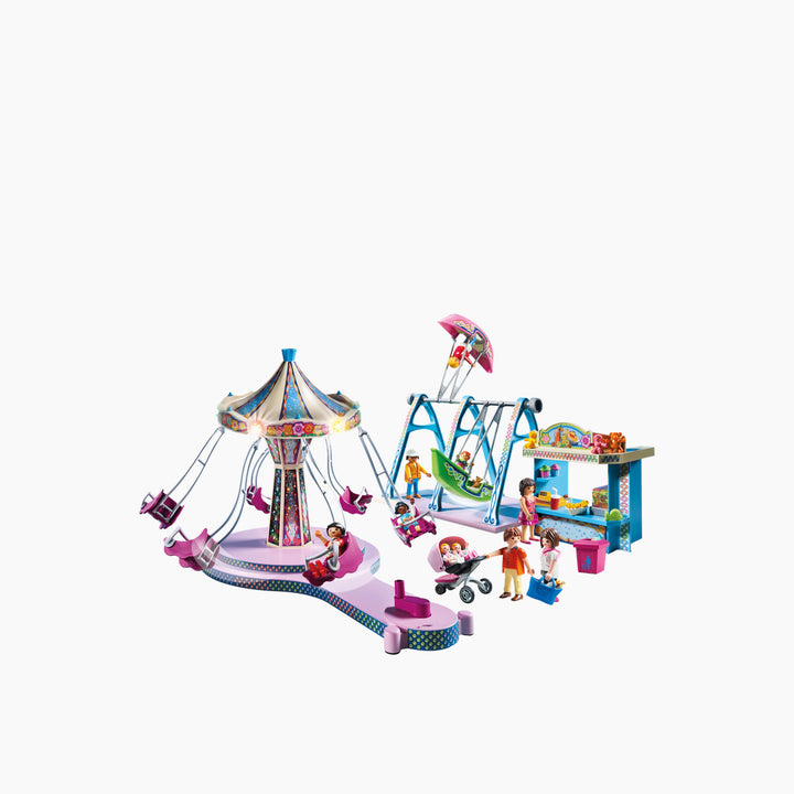 Playmobil Large County Fair toy playset with working carousel