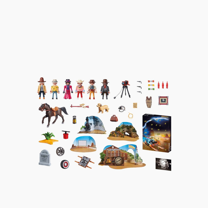 Playmobil Advent Calendar Back to the Future Part 3 toy playset with seven figures and accessories