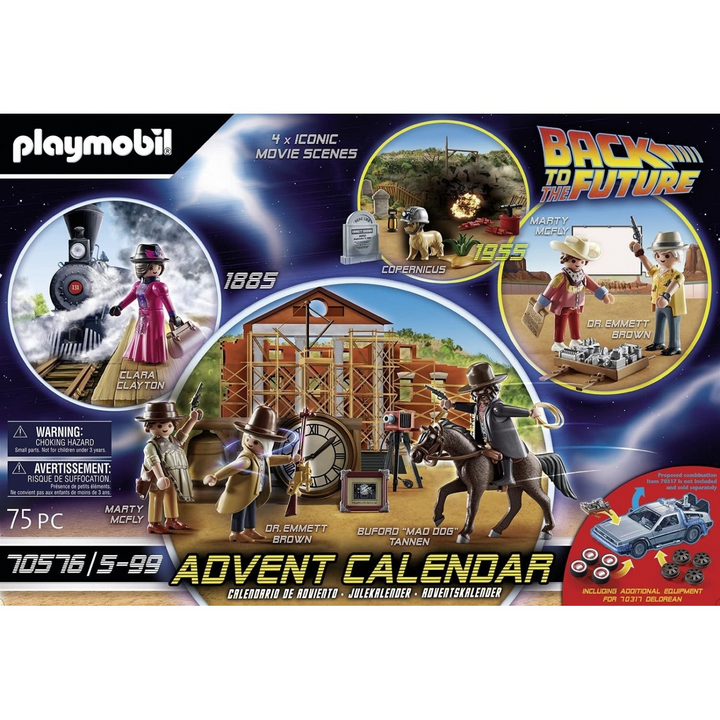 Playmobil Advent Calendar Back to the Future Part 3 toy playset with seven figures and accessories