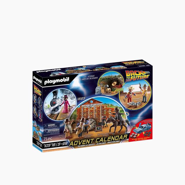 Playmobil Advent Calendar Back to the Future Part 3 toy playset with seven figures and accessories