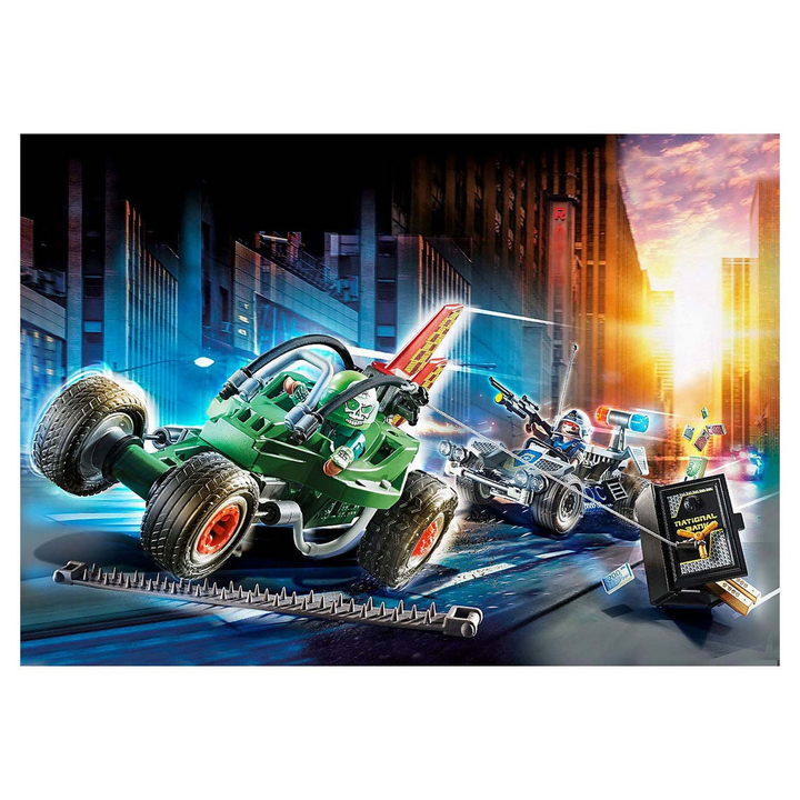 Playmobil Police Go-Kart Escape toy playset with 125 pieces