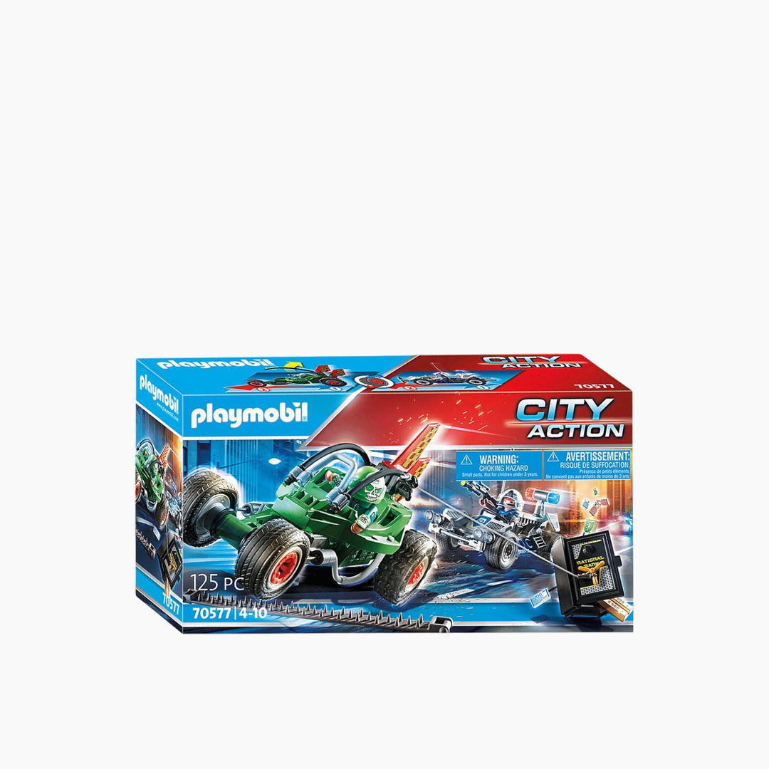 Playmobil Police Go-Kart Escape toy playset with 125 pieces
