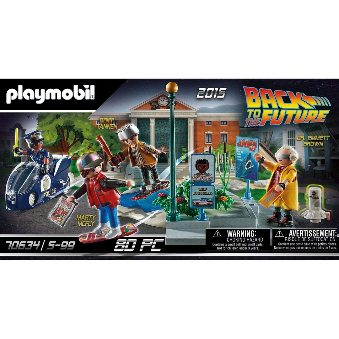 Playmobil Back to the Future Part II Hoverboard Chase toy playset with 80 pieces