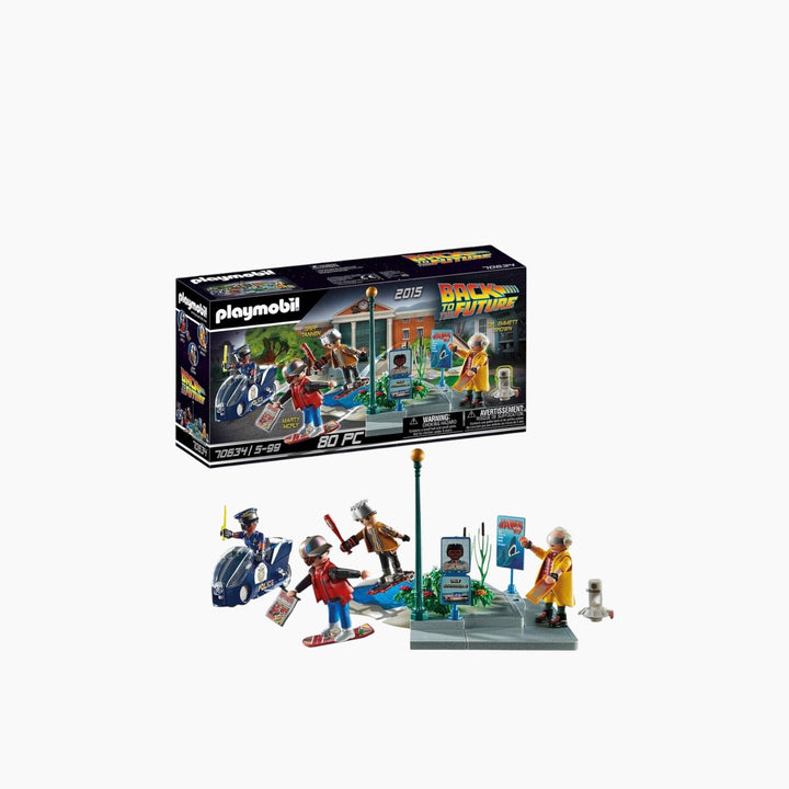 Playmobil Back to the Future Part II Hoverboard Chase toy playset with 80 pieces