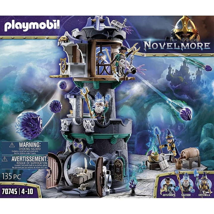 Playmobil Violet Vale-Wizard Tower playset with library and trapdoors