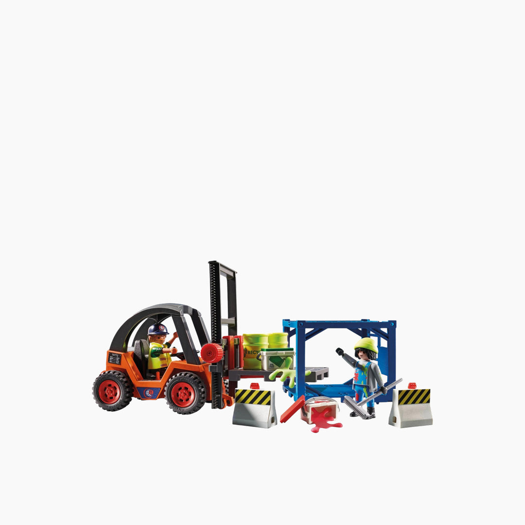 Playmobil forklift toy playset with 32 pieces