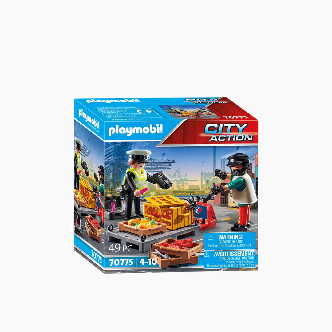 Playmobil Customs Check toy playset with figures and accessories