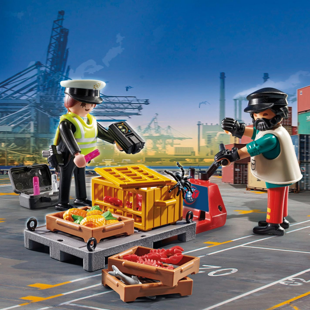 Playmobil Customs Check toy playset with figures and accessories