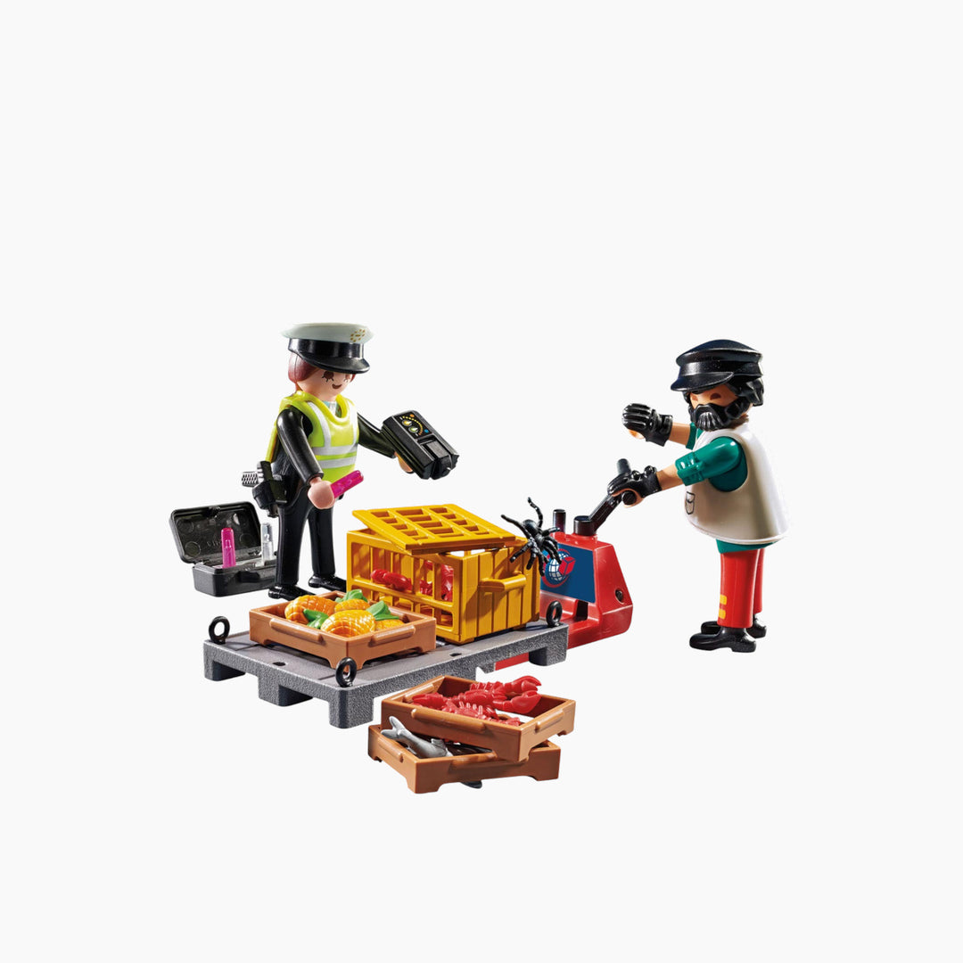 Playmobil Customs Check toy playset with figures and accessories