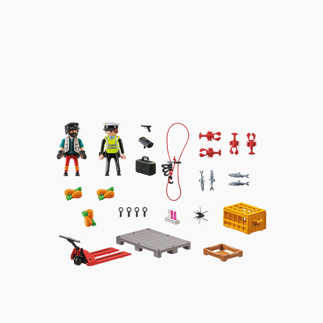 Playmobil Customs Check toy playset with figures and accessories