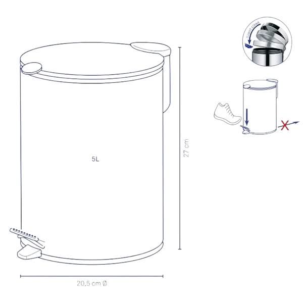 Kela Mats Waste Pedal Bin - HUNA