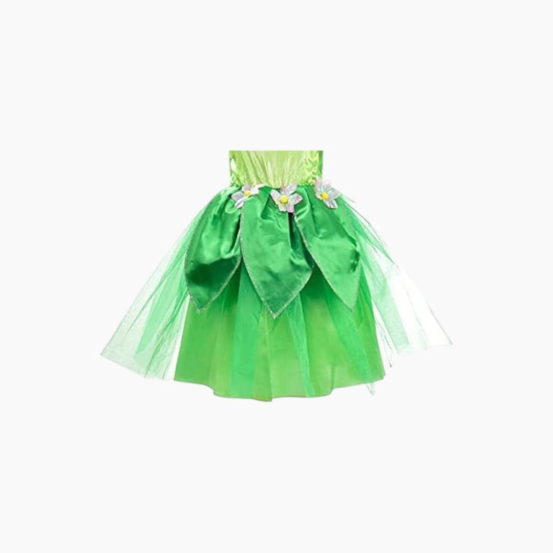 Lito Angels Fancy Fairy Costume with green satin skirt and flower accents