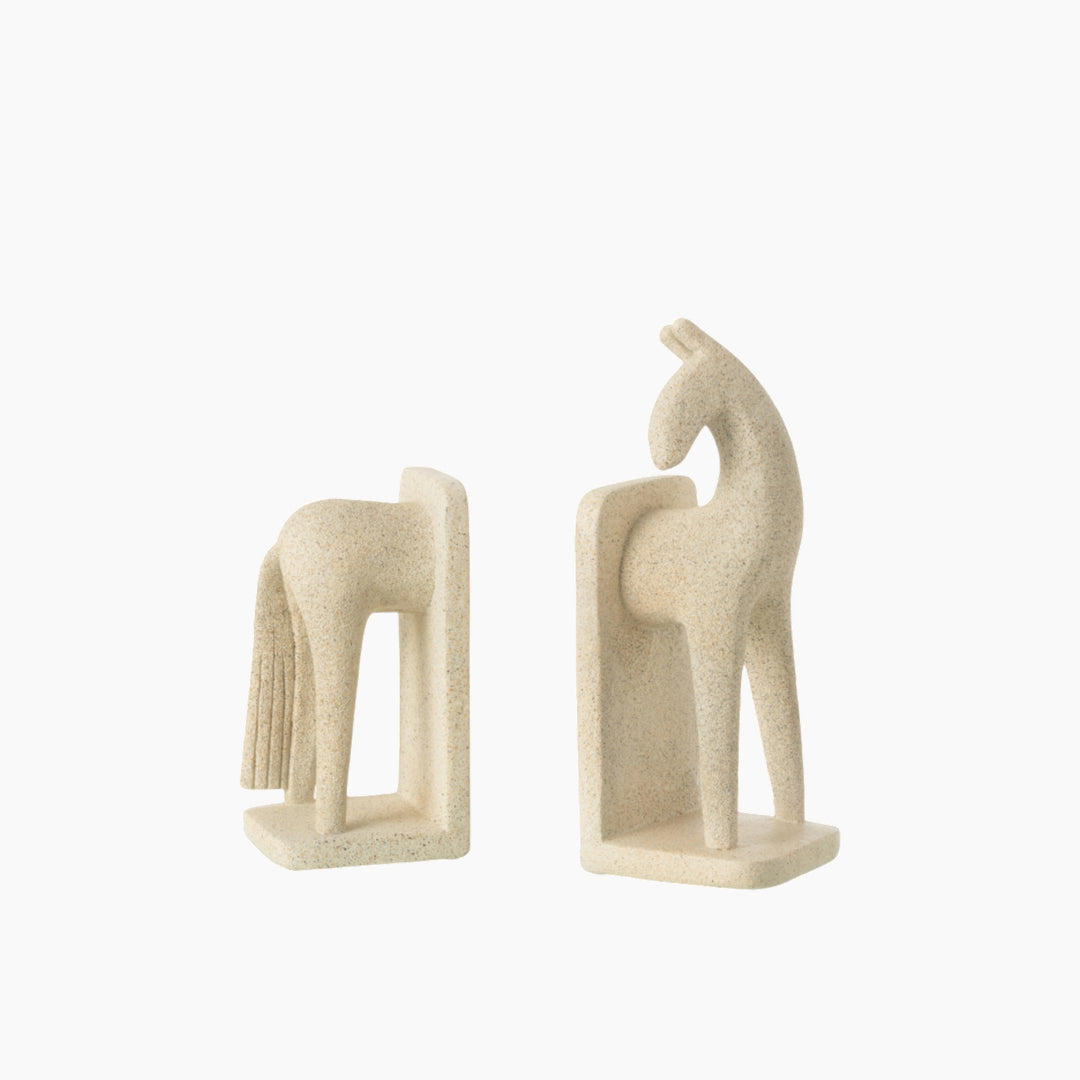 Decorative resin horse bookends