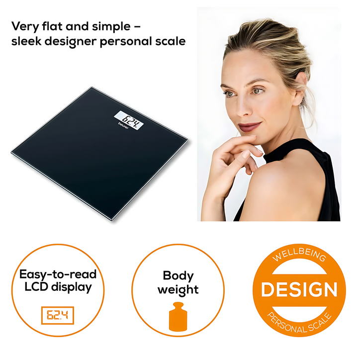 Beurer Glass Scale Black - Gs 10 B