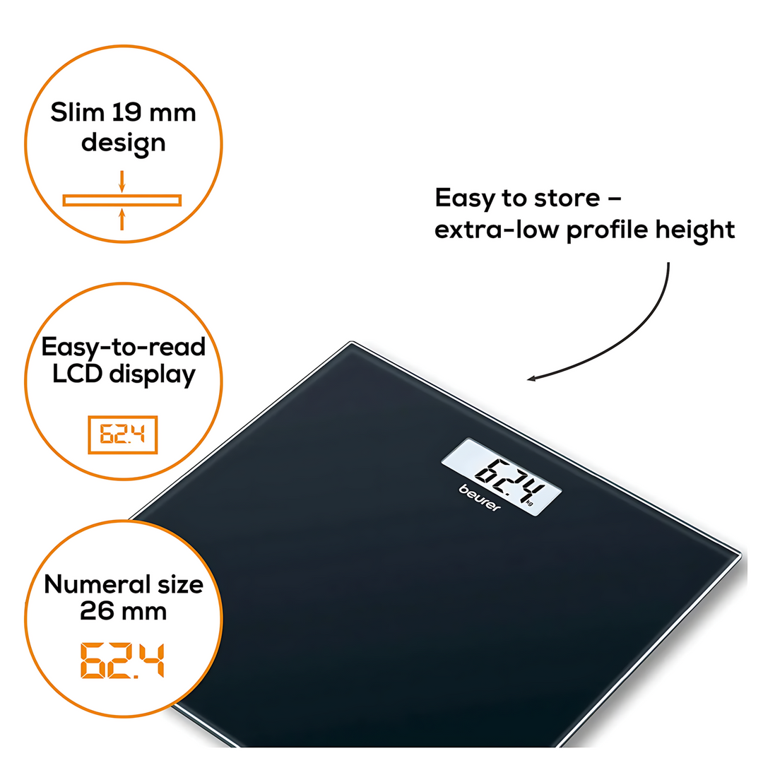 Beurer Glass Scale Black - Gs 10 B