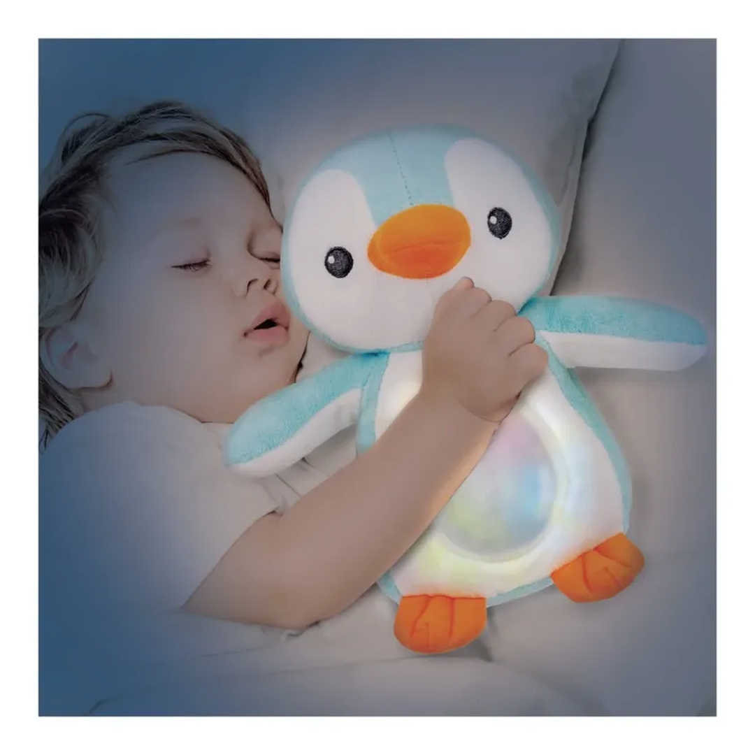 Winfun plush penguin soother with gentle light and lullabies